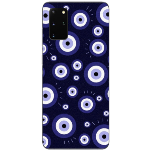 Samsung S20 Plus Purple evil eye bead Transparent Silicone TPU Θήκη