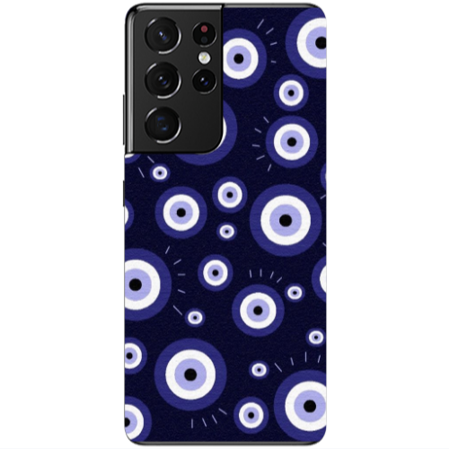 Samsung S21 Ultra Purple evil eye bead Transparent Silicone TPU Θήκη
