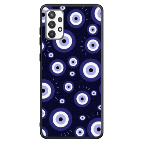 Samsung A13 4G Purple evil eye bead Black Glossy Θήκη