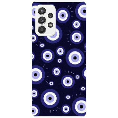 Samsung A53 Purple evil eye bead Transparent Silicone TPU Θήκη