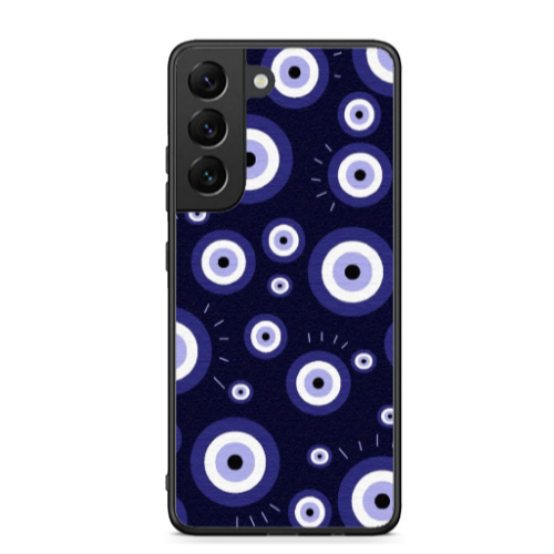 Samsung S22 Purple evil eye bead Black Glossy Θήκη