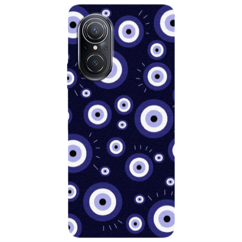 Huawei Nova 9 SE Purple evil eye bead Transparent Silicone TPU Θήκη
