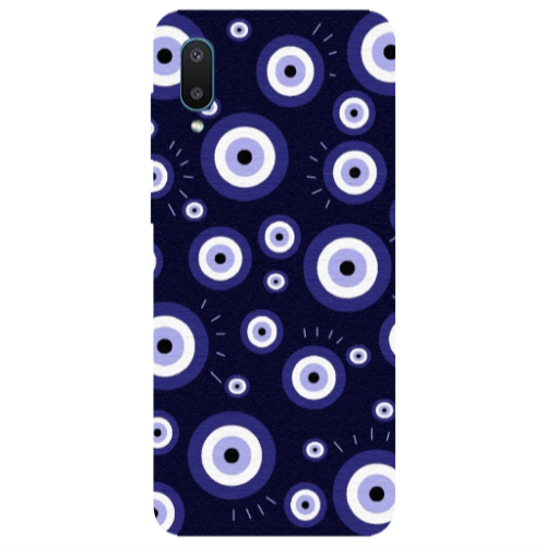 Samsung A02 Purple evil eye bead Transparent Silicone TPU Θήκη