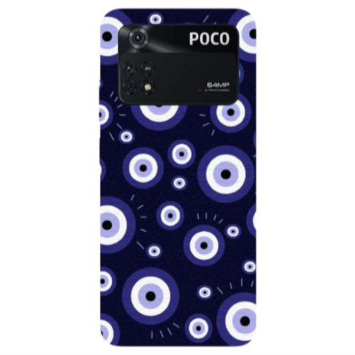Xiaomi Poco M4 Pro 4G Purple evil eye bead Transparent Silicone TPU Θήκη
