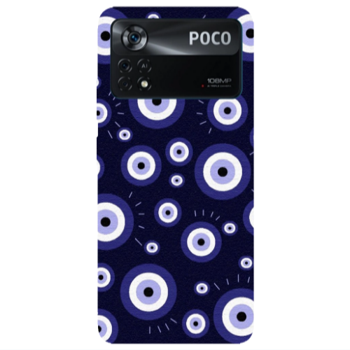 Xiaomi Poco X4 Pro Purple evil eye bead Transparent Silicone TPU Θήκη