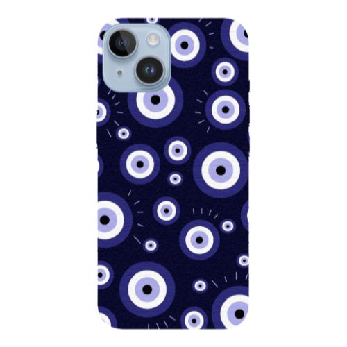 Apple iPhone 14  Purple evil eye bead Transparent Silicone TPU Θήκη