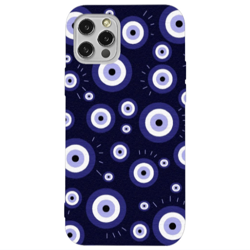 Apple iPhone 12 Pro Purple evil eye bead Transparent Silicone TPU Θήκη