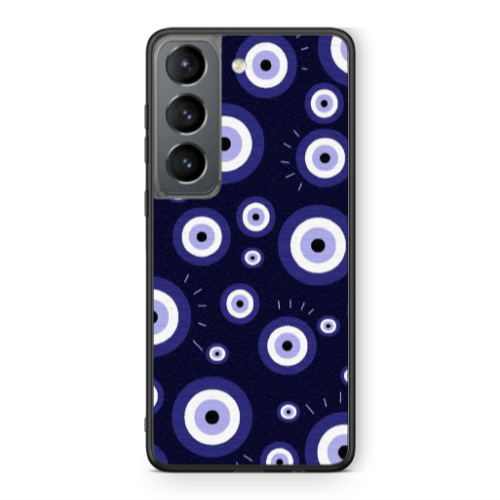 Samsung S21 PLUS Purple evil eye bead Black Glossy Θήκη