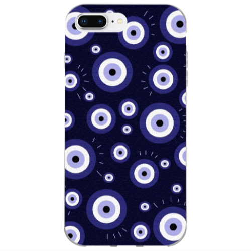 Apple iPhone 7 Plus Purple evil eye bead Transparent Silicone TPU Θήκη