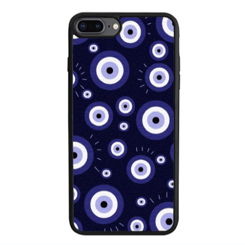 Apple iPhone 7 Plus Purple evil eye bead Black Glossy Θήκη