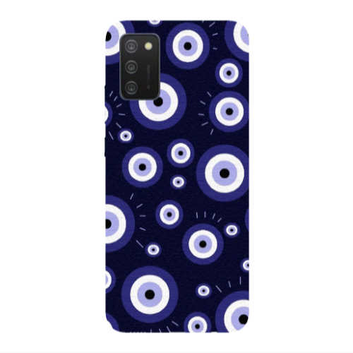 Samsung A03S Purple evil eye bead Transparent Silicone TPU Θήκη