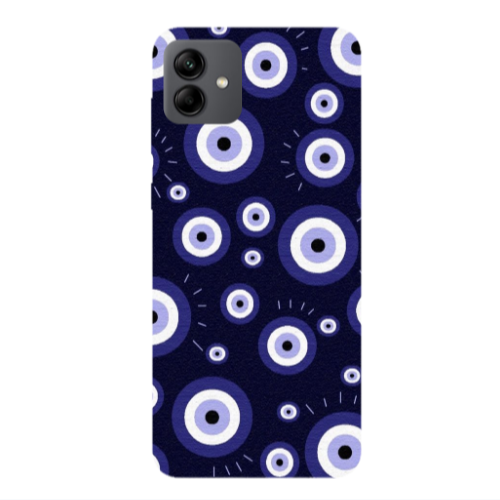 Samsung A04 Purple evil eye bead Transparent Silicone TPU Θήκη