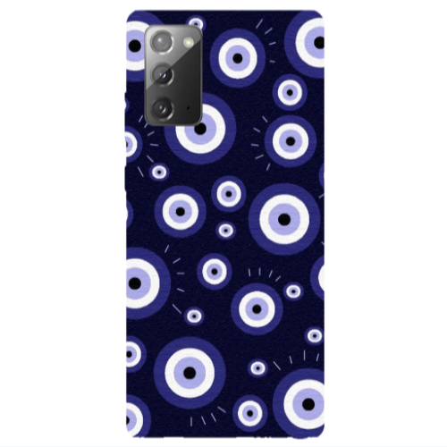 Samsung Note 20 Purple evil eye bead Transparent Silicone TPU Θήκη