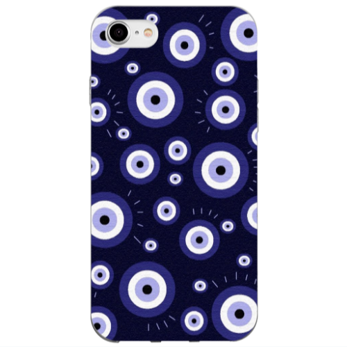 Apple iPhone SE 2020 Purple evil eye bead Transparent Silicone TPU Θήκη