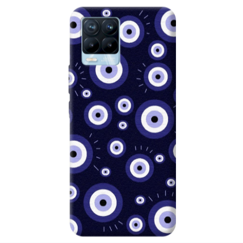Realme 8 Pro Purple evil eye bead Transparent Silicone TPU Θήκη