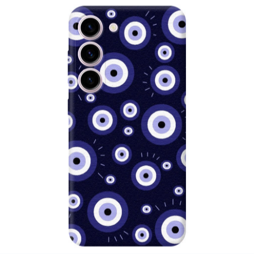 Samsung S23 Plus Purple evil eye bead Transparent Silicone TPU Θήκη