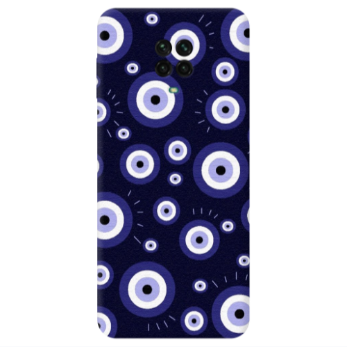 Xiaomi Redmi Note 9S Purple evil eye bead Transparent Silicone TPU Θήκη