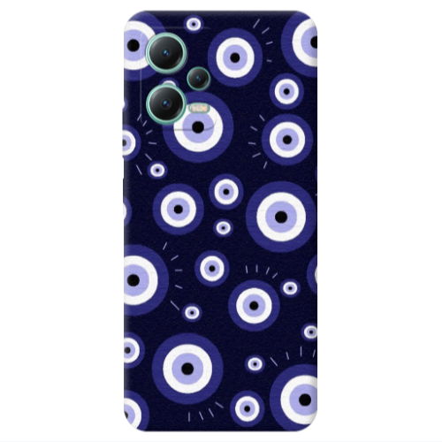 Xiaomi Redmi Note 12 Pro 5G Purple evil eye bead Transparent Silicone TPU Θήκη