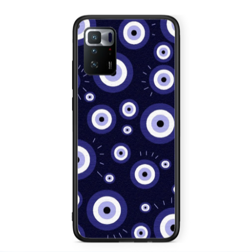 Xiaomi Poco X3 GT Purple evil eye bead Black Glossy Θήκη