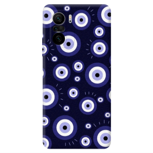 Xiaomi Poco F3 Purple evil eye bead Transparent Silicone TPU Θήκη
