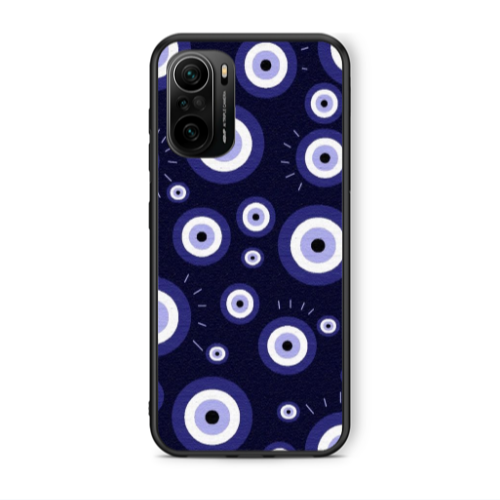 Xiaomi Poco F3 Purple evil eye bead Black Glossy Θήκη
