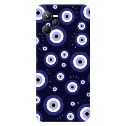Realme C35 Purple evil eye bead Transparent Silicone TPU Θήκη