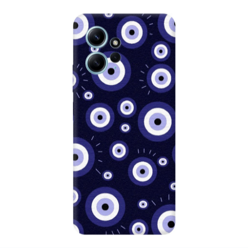 Xiaomi Redmi Note 12 4G Purple evil eye bead Transparent Silicone TPU Θήκη