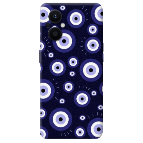 Oppo Reno 7 Lite Purple evil eye bead Transparent Silicone TPU Θήκη