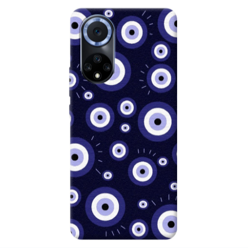 Huawei Nova 9 Purple evil eye bead Transparent Silicone TPU Θήκη