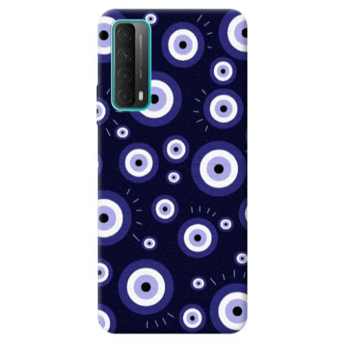 Huawei P Smart 2021 Purple evil eye bead Transparent Silicone TPU Θήκη