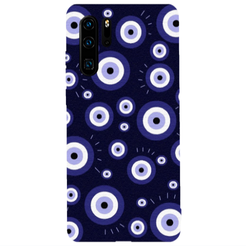 Huawei P30 Pro Purple evil eye bead Transparent Silicone TPU Θήκη