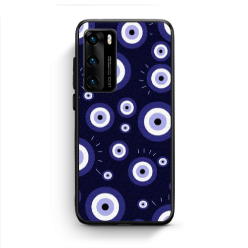 Huawei P40 Purple evil eye bead Black Glossy Θήκη