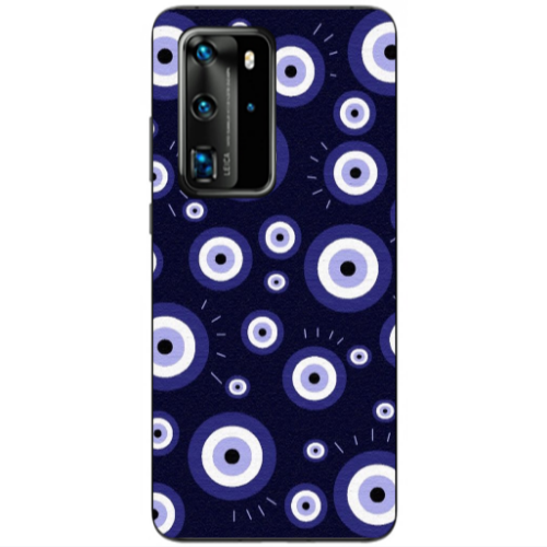Huawei P40 Pro Purple evil eye bead Transparent Silicone TPU Θήκη