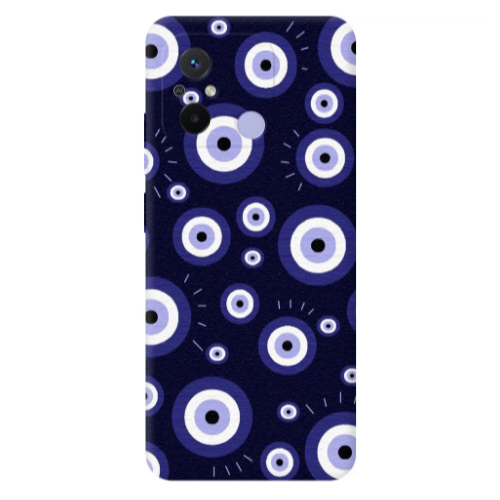 Xiaomi Redmi 12C Purple evil eye bead Transparent Silicone TPU Θήκη