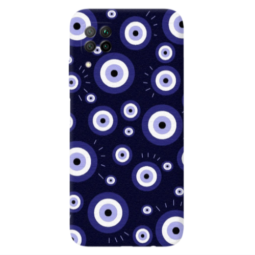 Huawei P40 Lite Purple evil eye bead Transparent Silicone TPU Θήκη