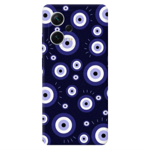 Xiaomi Redmi Note 12 5G Purple evil eye bead Transparent Silicone TPU Θήκη