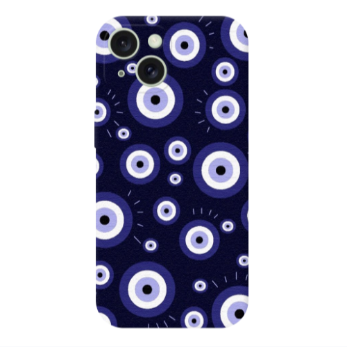 Apple iPhone 15 Plus Purple evil eye bead Transparent Silicone TPU Θήκη