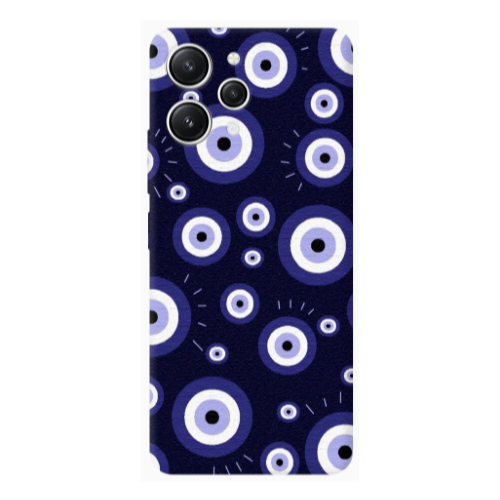 Xiaomi Redmi 12 Purple evil eye bead Transparent Silicone TPU Θήκη