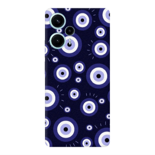 Xiaomi Poco F5 Purple evil eye bead Transparent Silicone TPU Θήκη