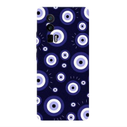 Xiaomi Poco F5 Pro Purple evil eye bead Transparent Silicone TPU Θήκη