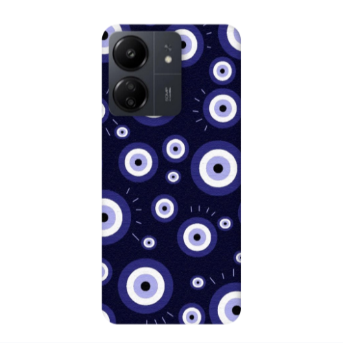 Xiaomi Redmi 13C Purple evil eye bead Transparent Silicone TPU Θήκη