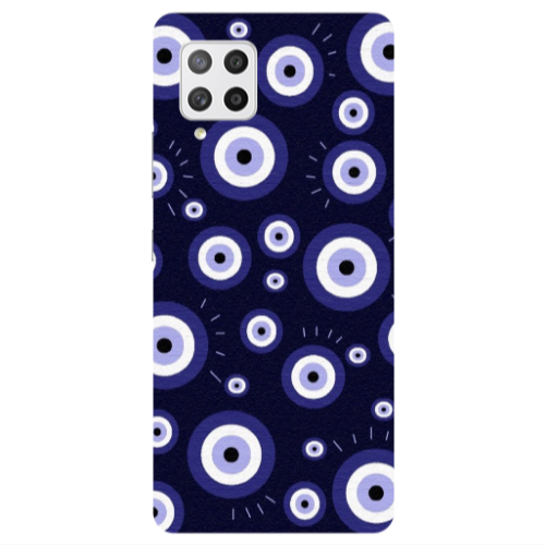 Samsung A42 5G Purple evil eye bead Transparent Silicone TPU Θήκη