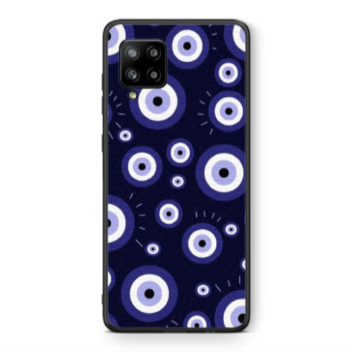Samsung A42 5G Purple evil eye bead Black Glossy Θήκη