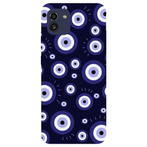 Samsung A03 Purple evil eye bead Transparent Silicone TPU Θήκη