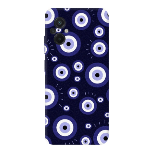 Xiaomi Poco M5 Purple evil eye bead Transparent Silicone TPU Θήκη