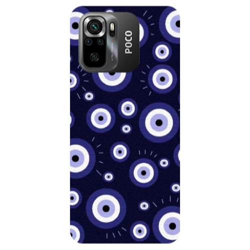 Xiaomi Poco M5 s Purple evil eye bead Transparent Silicone TPU Θήκη
