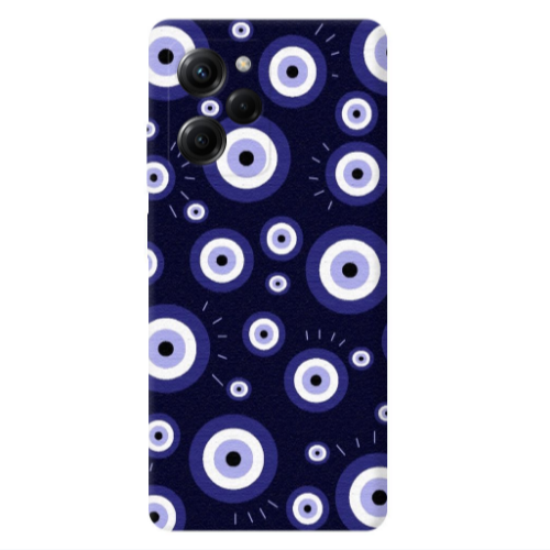 Xiaomi Poco X5 Pro Purple evil eye bead Transparent Silicone TPU Θήκη