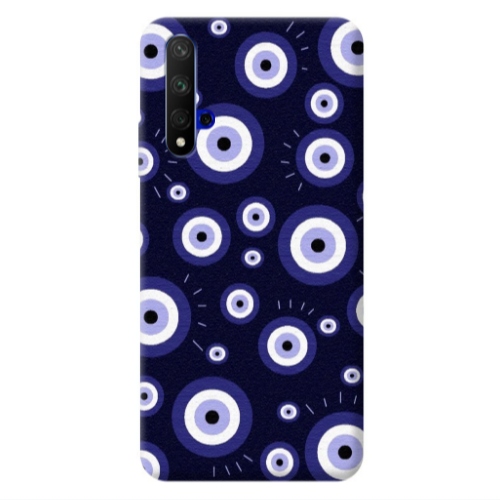 Huawei Nova 5 T Purple evil eye bead Transparent Silicone TPU Θήκη