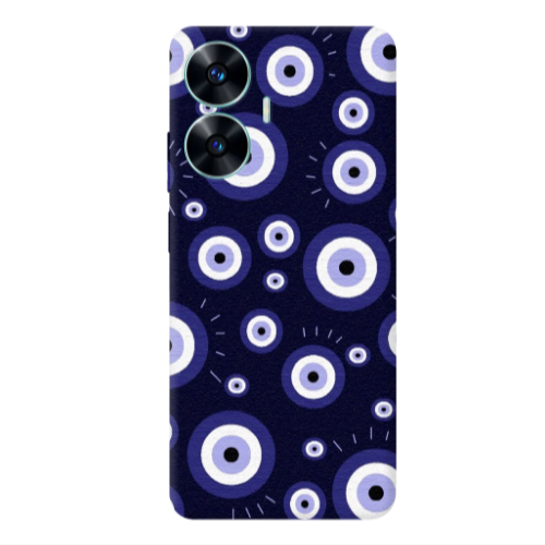 Realme C55 Purple evil eye bead Transparent Silicone TPU Θήκη