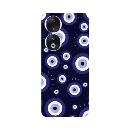 Honor 90 5G Purple evil eye bead Transparent Silicone TPU Θήκη